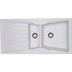 Sanitec Classic 329 Επικαθήμενος Νεροχύτης Γρανίτη Ματ Metallic Ice 104x51cm
