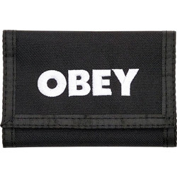 OBEY BOLD LOGO TRIFOLD WALLET 100310120-BLK Μαύρο