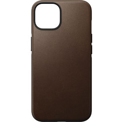 Nomad Modern Leather Back Cover with MagSafe Rustic Brown (iPhone 14)