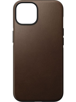 Nomad Modern Leather Back Cover with MagSafe Rustic Brown (iPhone 14)