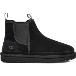 UGG Neumel Ανδρικά Chelsea Μποτάκια Suede Μαύρα με Γούνα 1121644-BLK
