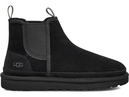 UGG Neumel Ανδρικά Chelsea Μποτάκια Suede Μαύρα με Γούνα 1121644-BLK