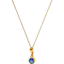 Κολιέ Anastasios Creations χρυσό ασήμι 925 με μπλε swarovski 45cm FM513