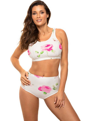 Marko Bikini Set Μπουστάκι Ψηλόμεσο Floral Λευκό M-723