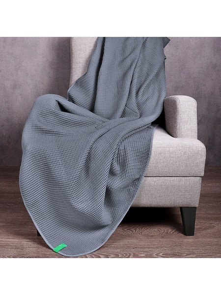 Κουβέρτα Καναπέ - Ριχτάρι Tevere Dark Grey Benetton Πολυθρόνα 140x190cm 100% Βαμβάκι