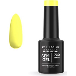 Elixir Semigel 730 Lemon Ημιμόνιμο Βερνίκι Νυχιών 5ml