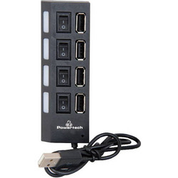 Powertech PT-112 USB Hub 2.0 USB-A με 4 Θύρες USB-A