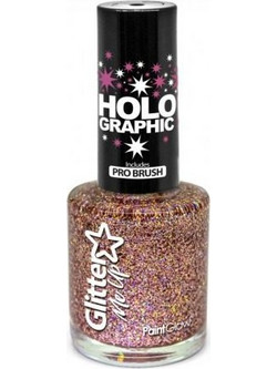 PaintGlow Holographic Me Up Rose Gold Glitter Βερνίκι Νυχιών 10ml