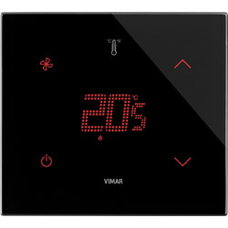 Θερμοστάτης KNX Fan 2 Στοιχείων Μαύρο Diamante Eikon