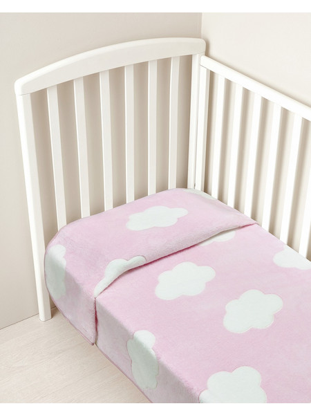 Prenatal Clouds Κουβέρτα Κούνιας Βελουτέ 110x140 Ροζ