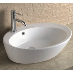 Inter Ceramic Επικαθήμενος Νιπτήρας Μπάνιου Οβάλ Πορσελάνης 61x47x16cm Λευκός 851W