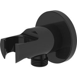 Clever Round Επίτοιχη Παροχή Νερού Με Στήριγμα Black 61113