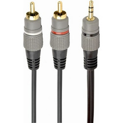 CABLXPERT 3,5MM STEREO PLUG TO 2*RCA PLUGS 1,5M CABLE GOLD-PLATED CONNECTORS CCA-352-1.5M