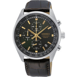 Seiko Conceptual Ανδρικό Ρολόι Χρονογράφος με Καφέ Δερμάτινο Λουράκι SSB385