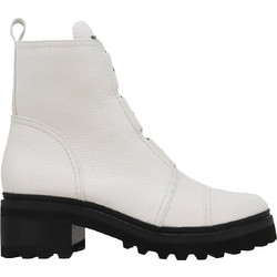 DKNY Barrett Γυναικεία Αρβυλάκια Δερμάτινα Λευκά με Χοντρό Χαμηλό Τακούνι K2141225-TWA