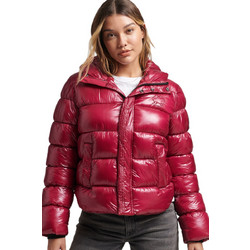 Superdry D3 Code XPD Sports Γυναικείο Μπουφάν Χειμωνιάτικο Puffer Κοντό Φούξια W5011268A-OCN