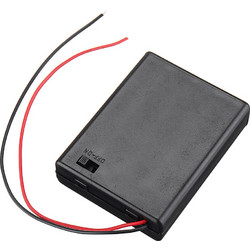 4xAAA Plastic Battery Case Holder 4 x 1.5V with Cover and Switch
