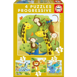 Παιδικό Puzzle Educa Ζώα 4 in 1 12 + 16 Κομμάτια+ 20 + 25 Κομμάτια