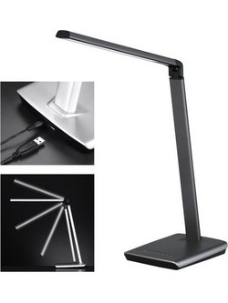 Επιτραπέζιο Φωτιστικό Γραφείου LED Μέταλλο Bright Η79 Φ37 Fischer Honsel-50433-Ανθρακί 50433