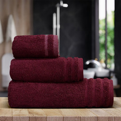 Πετσέτα Σώματος Milly Bordeaux 80x150εκ. Lino