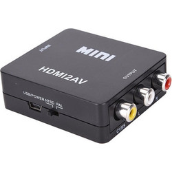 Μετατροπέας HDMI input σε 3 RCA AV output adapter με USB τροφοδοσία HDMI2AV Μαύρο