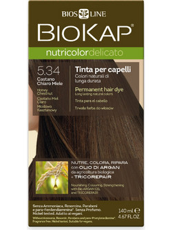 Biosline BioKap Nutricolor 5.34 Honey Chestnut Μόνιμη Βαφή Μαλλιών Χωρίς Αμμωνία 140ml