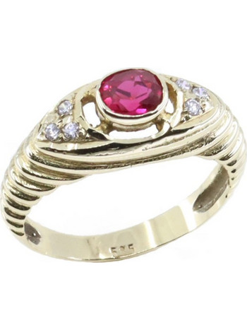Δαχτυλίδι 14 Κ κίτρινος χρυσός με spinel και zircon, 2476