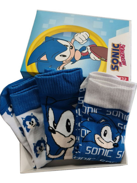 Sonic The Hedgehog assorted pack 3 socks adult