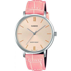 Casio Γυναικείο Ρολόι με Ροζ Δερμάτινο Λουράκι LTP-VT01L-4B