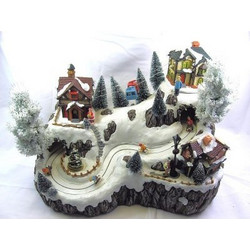 Χριστουγεννιάτικο Winterscene Με φώτα Polyresin 46x27x38cm - (10056108)