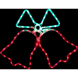DOUBLE BELLS 72LED ΣΧΕΔΙΟ 3m ΜΟΝΟΚΑΝΑΛ ΦΩΤΟΣΩΛ GREEN-RED ΜΗΧΑΝΙΣΜ FLASH IP44 55x55cm 1.5m ΚΑΛΩΔ - X2BELLEDMC55