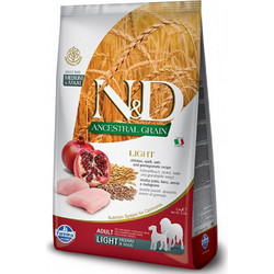 Farmina N&D Ancestral Grain Light Medium & Max Adult with Chicken, Spelt, Oats & Pomegranate 2.5kg
