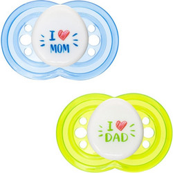 I Love Mum & Dad Ορθοδοντικές Πιπίλες Σιλικόνης 6-18m Green Blue 2τμχ