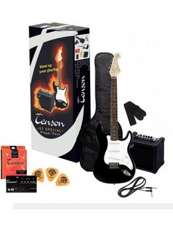 Gewa PS502540 Bundle Ηλεκτρική Κιθάρα ST Style με SSS Μαγνήτες Black