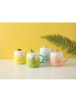 Κεραμική Κούπα Με Καπάκι Γλυκάκι (Γαλάζια) MUG235A Space Cow