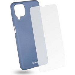 EGOBOO backcover for Samsung A12/A12S/A12N, Light Grey + Tempered Glass