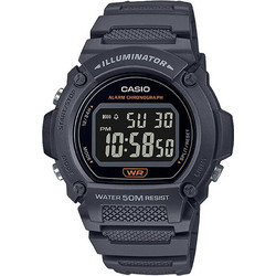 Casio Standard Ψηφιακό Ανδρικό Ρολόι Χρονογράφος με Γκρι Καουτσούκ Λουράκι W-219H-8BVEF
