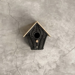 RAVENNA Σπιτάκι Πουλιών Από Φυσικό Rattan Homie Black 21 x 18 x 24