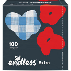 Χαρτοπετσέτα 33x33cm Endless Extra καρό σε χρώμα μπλε 100φ σε πακέτο των 32 συσκευασιών