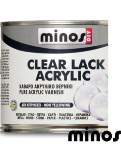 Minos Βερνίκι Επιφάνειας Μετάλλου Satin Clear Lack Acrylic 0.5lt