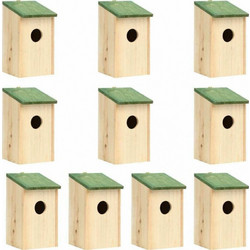 vidaXL Ξύλινες Φωλιές Πουλιών 10τμχ 12x12x22cm Κωδικός: 27720003