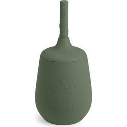 Nuuroo Adita Ποτήρι Σιλικόνης με Καπάκι & Καλαμάκι Dusty Green 230ml