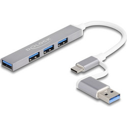 DeLOCK 64214 USB Hub 3.0 USB-C με 4 Θύρες USB-A