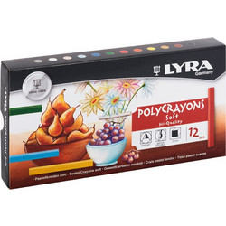 Ξηρά Παστέλ Lyra Polycrayons Soft 12 Τεμάχια