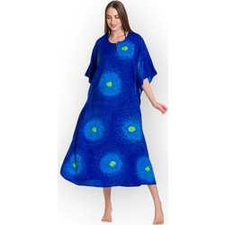 Rima Γυναικείο Καφτάνι Παραλίας Μακρύ Royal Blue Flower 671