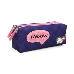 Lyc Sac Cat Meow Κασετίνα Βαρελάκι Ροζ Navy Μπλε 11792