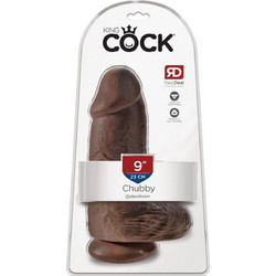 Pipedream King Cock Chubby 9" Ρεαλιστικό Dildo με Βεντούζα & Όρχεις 23cm Καφέ