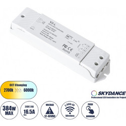 GloboStar 71565 V2-L SKYDANCE DC RF 2.4Ghz Dimmer High Speed Controller & Push Dimming 2 Κανάλια DC 12-48V 2 x 8A 384W - Max 16.5A 384W - IP20 Μ17.5 x Π4.5 x Υ2.5cm - 5 Years Warranty