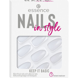 Essence In Style 15 Keep It Basic Almond Tips Νυχιών με Κόλλα 12τμχ