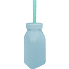 Minikoioi Μπουκάλι Σιλικόνης με Καλαμάκι Blue Green 200ml